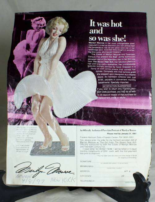 Franklin Heirloom Dolls - Marilyn Monroe in The 7 year itch - 41cm high - Magnificent!! -BID NOW!!!!
