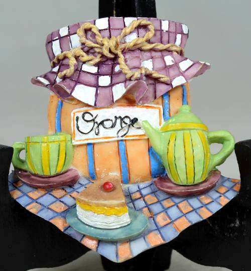 Fridge magnet - cake and tea