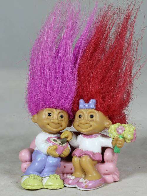 Miniature Troll Loving Couple on a Date - A Beauty - Bid Now!!!
