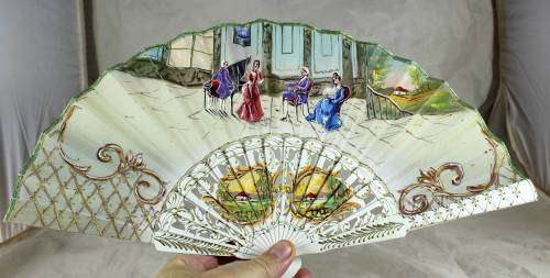 Hand Painted Holding Fan - Music Room