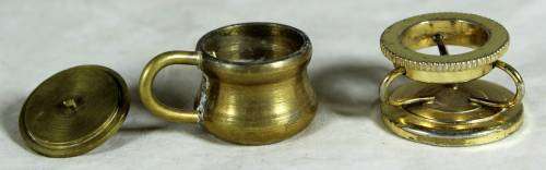 MINIATURE BRASS POT ON BURNER- BID NOW!!!