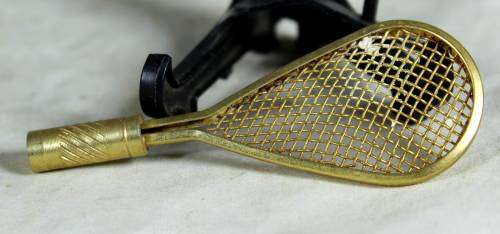 MINIATURE BRASS TENNIS RACKET - BID NOW!!!