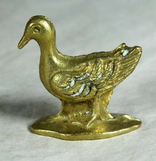 Miniature brass duck