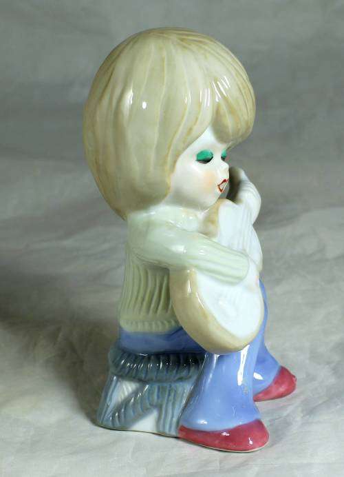Porcelain Girl Figurine Playing Guitar - Beautiful!