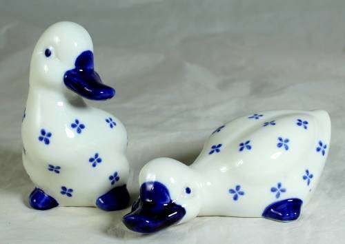 Pair of Blue and White Ducks - Beautiful!