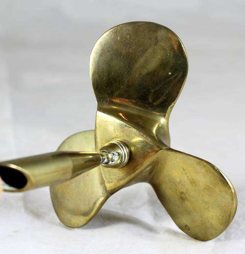 SMALL BRASS PROPELLER PEN STAND - BID NOW !!!