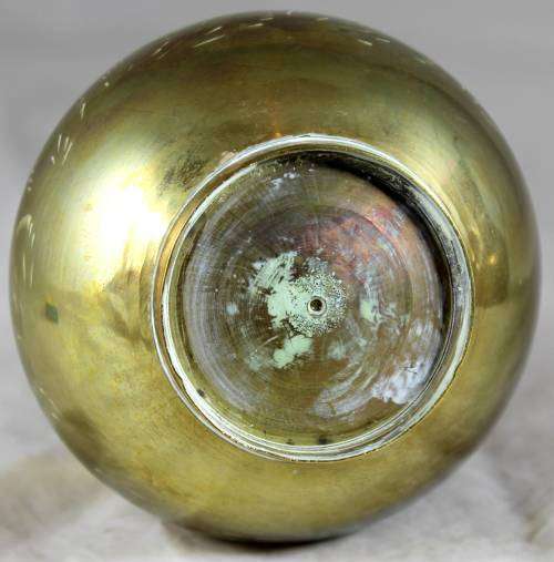 SMALL BRASS BULBOUS VASE - BID NOW !!!