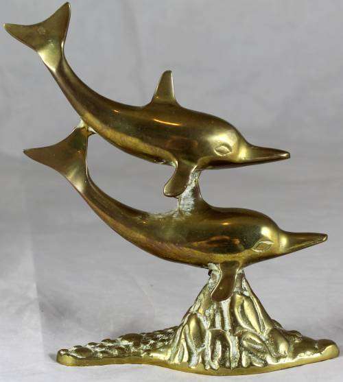 BRASS DOLPHIN FIGURINE - BID NOW !!!