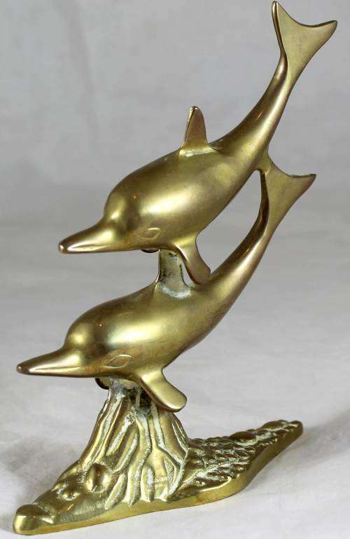 BRASS DOLPHIN FIGURINE - BID NOW !!!