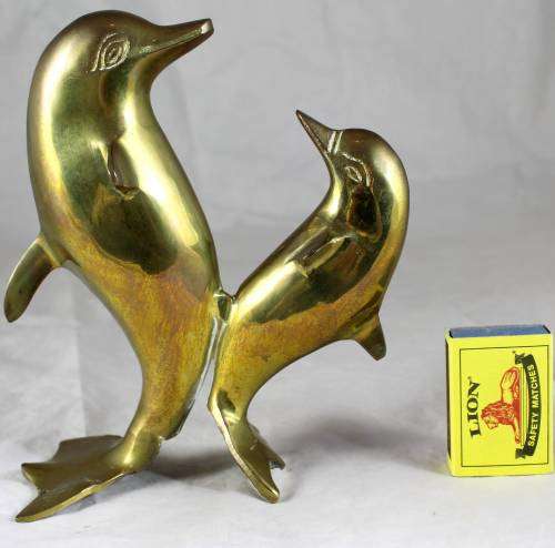 BRASS DOLPHIN FIGURINE - BID NOW !!!