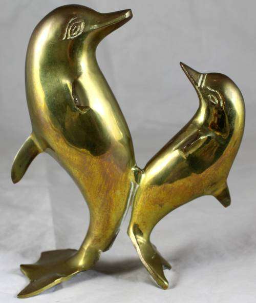 BRASS DOLPHIN FIGURINE - BID NOW !!!