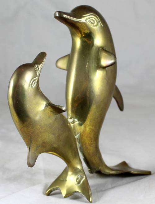 BRASS DOLPHIN FIGURINE - BID NOW !!!