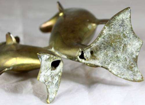 BRASS DOLPHIN FIGURINE - BID NOW !!!
