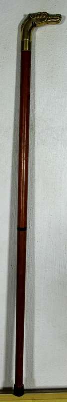 BRASS DRAGON HEAD TOPPED WOODEN CANE - BID NOW !!!