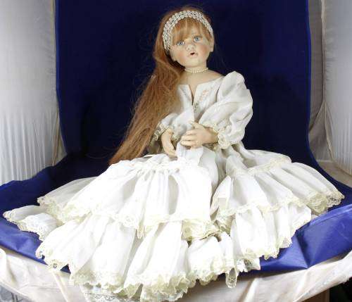 Porcelain doll - Bell Ceramics - Ursula Walters doll - sitting