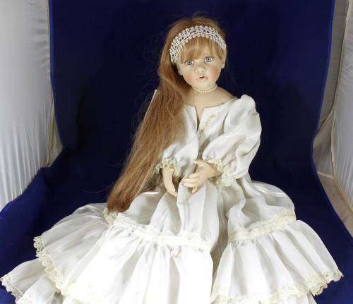 Porcelain doll - Bell Ceramics - Ursula Walters doll - sitting