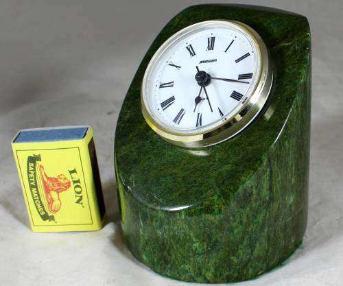 Desk clock mounted in stone