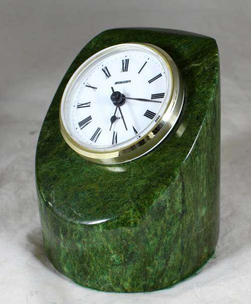 Desk clock mounted in stone