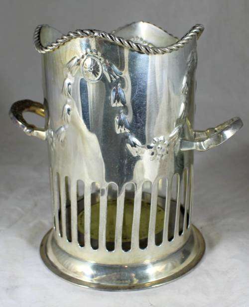 Silver plated wine bottle holder
