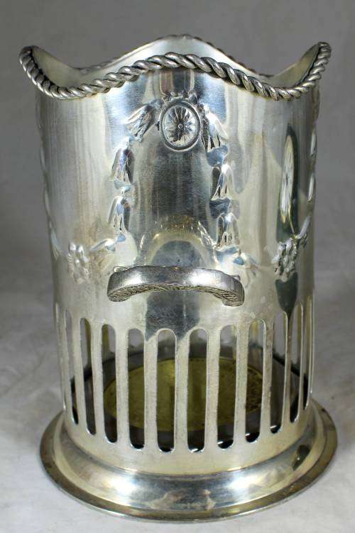 Silver plated wine bottle holder