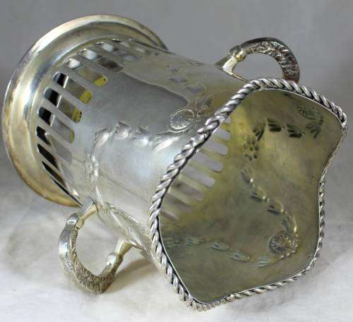 Silver plated wine bottle holder