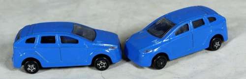 Pair of Metal Blue Cars  - BID NOW !!!