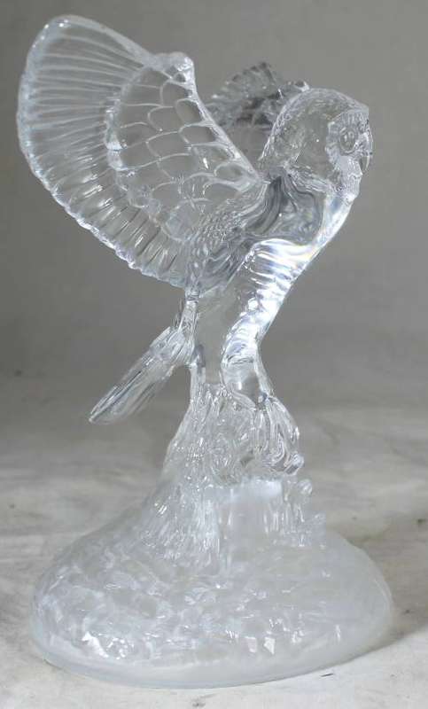 Glass Owl On Stand - Beautiful!