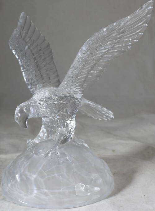 Glass Eagle On Stand - Beautiful!