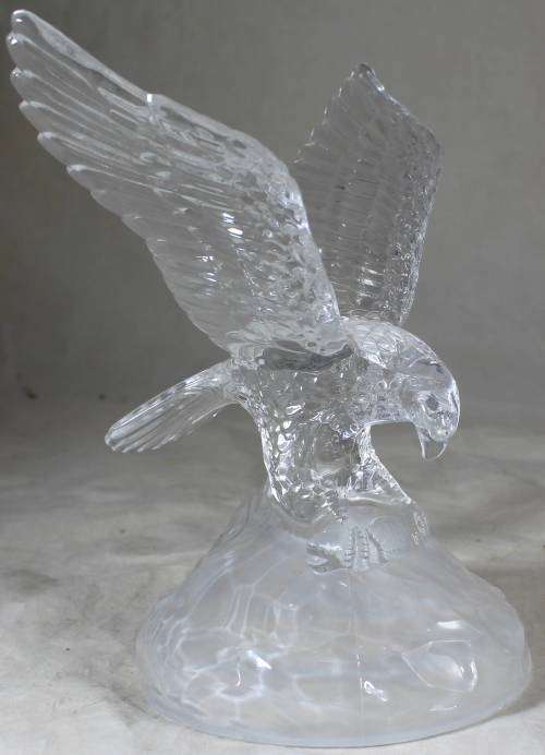 Glass Eagle On Stand - Beautiful!