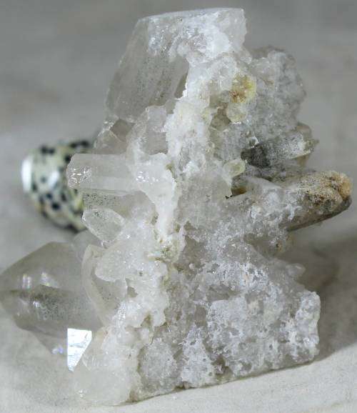 Semi Precious Stone Owl on a Crystal Rock - Beautiful!