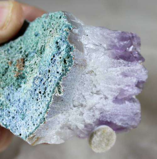Semi Precious Stone - Bird on Rock - Purple Bird - Beautiful!