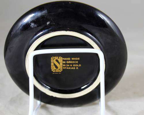 Stakias hand made display plate - 24kt Gold Trim