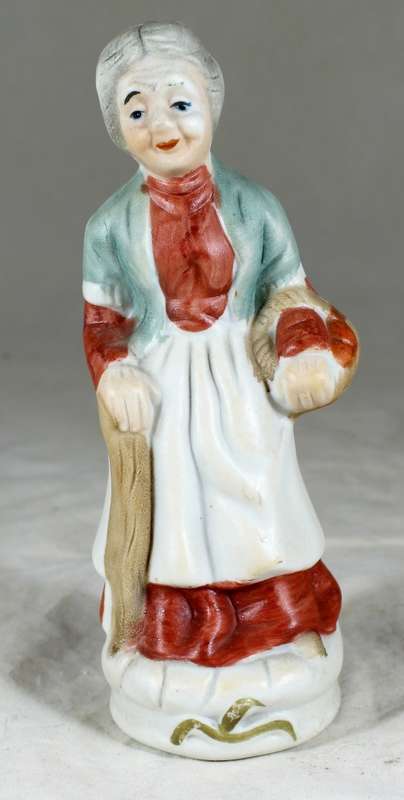 Old Woman with a Basket Figurine