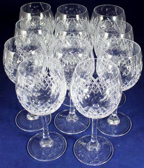 Set of 21 crystal white wine glasses