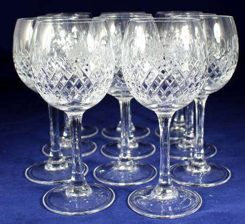 Set of 21 crystal white wine glasses
