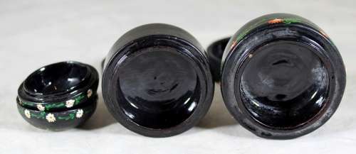 Set of 3 Painted Pill Holders  Bid Now!!