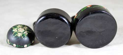 Set of 3 Painted Pill Holders  Bid Now!!