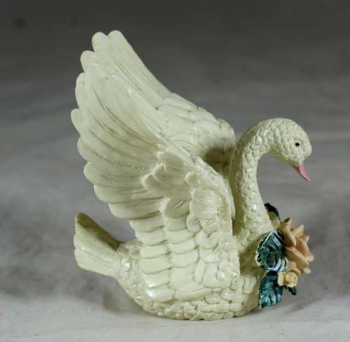 Molded Swan Decorated with a Rose  Bid Now!!