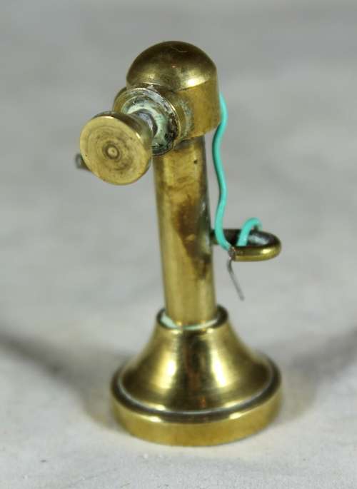 Miniature Bronze Vintage Telephone  Bid Now!!