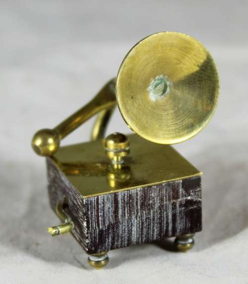 Miniature Bronze Vintage Gramophone - Low Price!! Bid Now!!