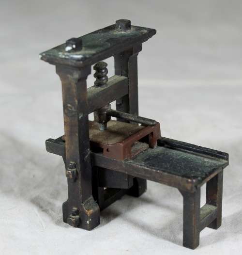 Miniature Bronze Rare Book Press Pencil Sharpener (Playme) - Low Price!! Bid Now!!