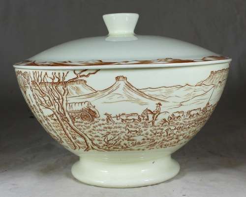 Large Voortrekker Commemorative Serving Bowl - Maastrich (Holland)  Bid Now!!