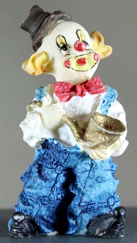 Small Clown Figurine - With Saxophone - BID NOW