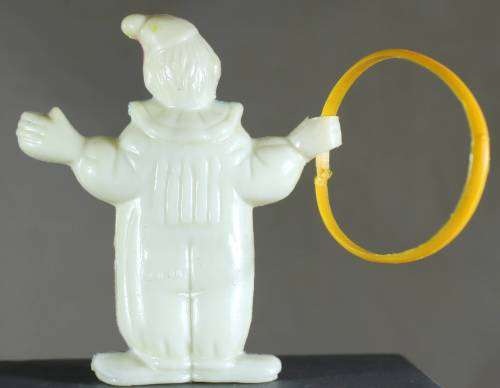 Small Clown Figurine - Plastic clown with Hoop - BID NOW