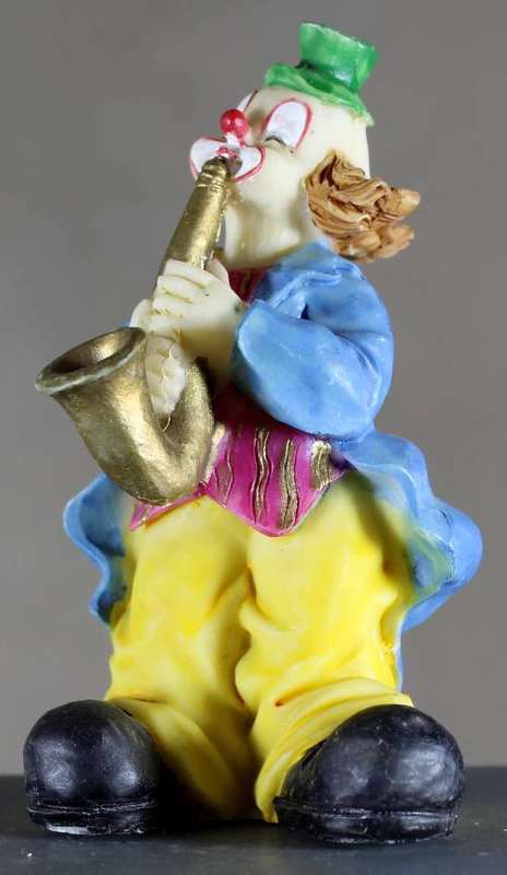 Small Clown Figurine - Playing a Saxophone - BID NOW