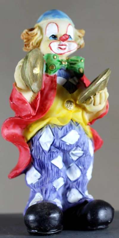 Small Clown Figurine - Playing the Cymbals - BID NOW
