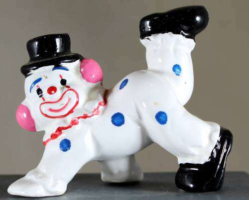 Small Clown Figurine - Trying to do a Handstand - BID NOW