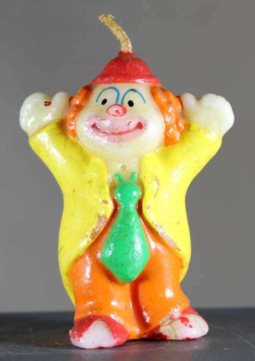 Small Clown Figurine - Candle- BID NOW