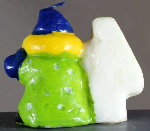 Small Clown Figurine - 4 Year Old Candle - BID NOW