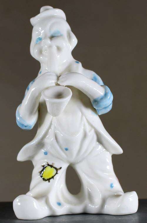 Small Clown Figurine - Playing a Saxophone - BID NOW
